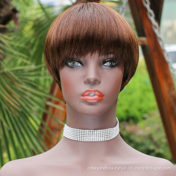 Human Hair Short Pixie Wigs for Black Women Human Hair Cut Short Wig with bangs for Black Women